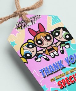 Powerpuff Girls Theme Thank You Cards & Return Gift Tags - 30Pcs, 2x3.5, 250 GSM Cardstock (Powerpuff Girls)