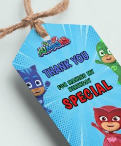PJ Masks Theme Thank You Cards & Return Gift Tags - 30Pcs, 2x3.5, 250 GSM Cardstock (PJ Masks)