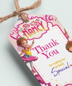 Fancy nancy Theme Thank You Cards & Return Gift Tags - 30Pcs, 2x3.5, 250 GSM Cardstock (Fancy nancy)
