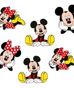 Mickey Minnie Theme Cutout (6 inches/250 GSM Cardstock/Mixcolour/12Pcs)