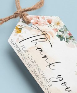 PartyDecor Mall Thank You Tags for Small Business - 30Pcs, Thank You Cards with Strings