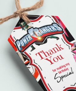 Power Rangers Theme Thank You Cards & Return Gift Tags - 30Pcs, 2x3.5, 250 GSM Cardstock (Power Rangers)