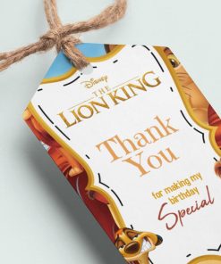 Lion King Theme Thank You Cards & Return Gift Tags - 30Pcs, 2x3.5, 250 GSM Cardstock (Lion King)