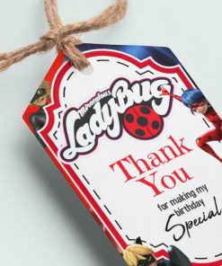 Ladybug Theme Thank You Cards & Return Gift Tags - 30Pcs, 2x3.5, 250 GSM Cardstock (Ladybug)