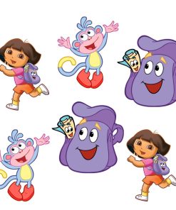 Dora Theme Cutout (6 inches/250 GSM Cardstock/Mixcolour/12Pcs)