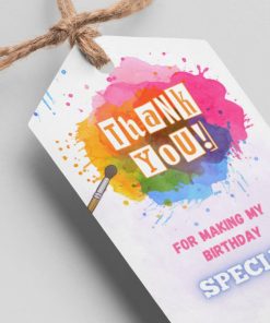 Art & Craft Theme Thank You Cards & Return Gift Tags - 30Pcs, 2x3.5, 250 GSM Cardstock, Green & Black (Art & Craft)