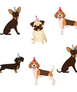 Dog Party Theme Cutout - (6 inches/250 GSM Cardstock/Black and Brown/12Pcs)