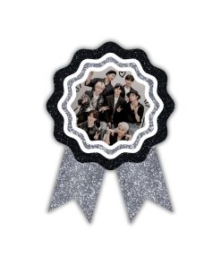BTS Theme Birthday Badges for Kids – 4x3 Inch 250gsm Cardstock with Pin | PartyDecor Mall (BTS)b