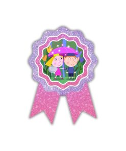 Ben N Holly Theme Birthday Badges for Kids – 4x3 Inch 250gsm Cardstock with Pin | PartyDecor Mall (Ben N Holly)