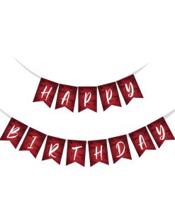 Cruella Theme Happy Birthday Banner (6 Inches/250 GSM Cardstock/Red , White , & Black/13Pcs)