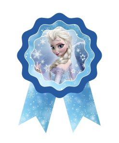 Frozen Theme Birthday Badges for Kids – 4x3 Inch 250gsm Cardstock with Pin | PartyDecor Mall (Frozen)