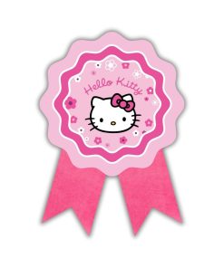 Hello Kitty Theme Birthday Badges for Kids – 4x3 Inch 250gsm Cardstock with Pin | PartyDecor Mall (Hello Kitty)