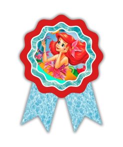 Mermaid Theme Birthday Badges for Kids – 4x3 Inch 250gsm Cardstock with Pin | PartyDecor Mall (Mermaid)
