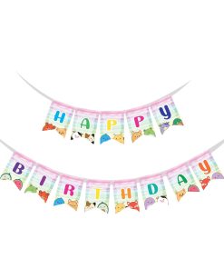 Squishmallows Theme Happy Birthday Banner (6 Inches/250 GSM Cardstock/MixColour/13Pcs)