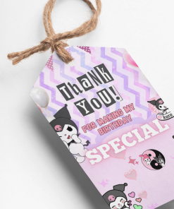 Kuromi Theme Thank You Cards & Return Gift Tags - 30Pcs, 2x3.5, 250 GSM Cardstock, Green & Black (Kuromi)