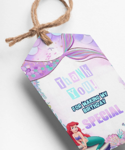 Mermaid Theme Thank You Cards & Return Gift Tags - 30Pcs, 2x3.5, 250 GSM Cardstock, Green & Black (Mermaid 1)