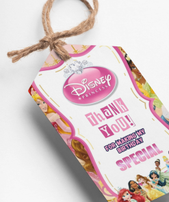 Princess Disney Theme Thank You Cards & Return Gift Tags - 30Pcs, 2x3.5, 250 GSM Cardstock, Green & Black (Princess Disney)