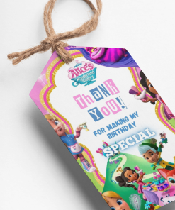 PartyDecor Mall Alice in Wonderland Theme Thank You Cards & Return Gift Tags - 30Pcs, 2x3.5, 250 GSM Cardstock, Green & Black (Alice in Wonderland)