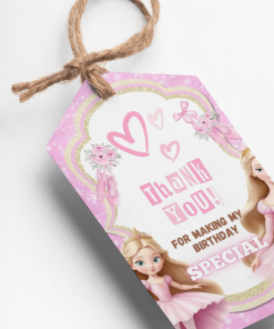 Sleeping Beauty Theme Thank You Cards & Return Gift Tags - 30Pcs, 2x3.5, 250 GSM Cardstock, Green & Black (Sleeping Beauty)