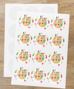 Craft Theme- Return Gift/birthday decor Thankyou Sticker (6 CM/Sticker/Multicolour/24Pcs)