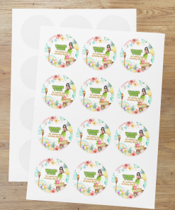 Aloha Theme- Return Gift/birthday decor Thankyou Sticker (6 CM/Sticker/Mixcolour/24Pcs)