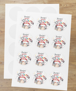 Carnival Theme- Return Gift/birthday decor Thankyou Sticker (6 CM/Sticker/Mixcolour/24Pcs)