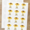 Sunflower Theme- Return Gift/birthday decor Thankyou Sticker (6 CM/Sticker/Yellow, Brown,& White/24Pcs)